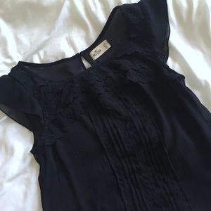 Hollister Sheer Lace Detailing Pullover Blouse
